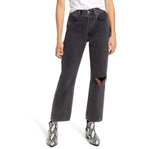 Chicago Ripped Knee High Waist Dad Jeans